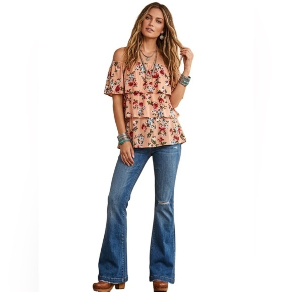 Last One: Blush Floral 3-Tier Ruffle Top BRAND NEW